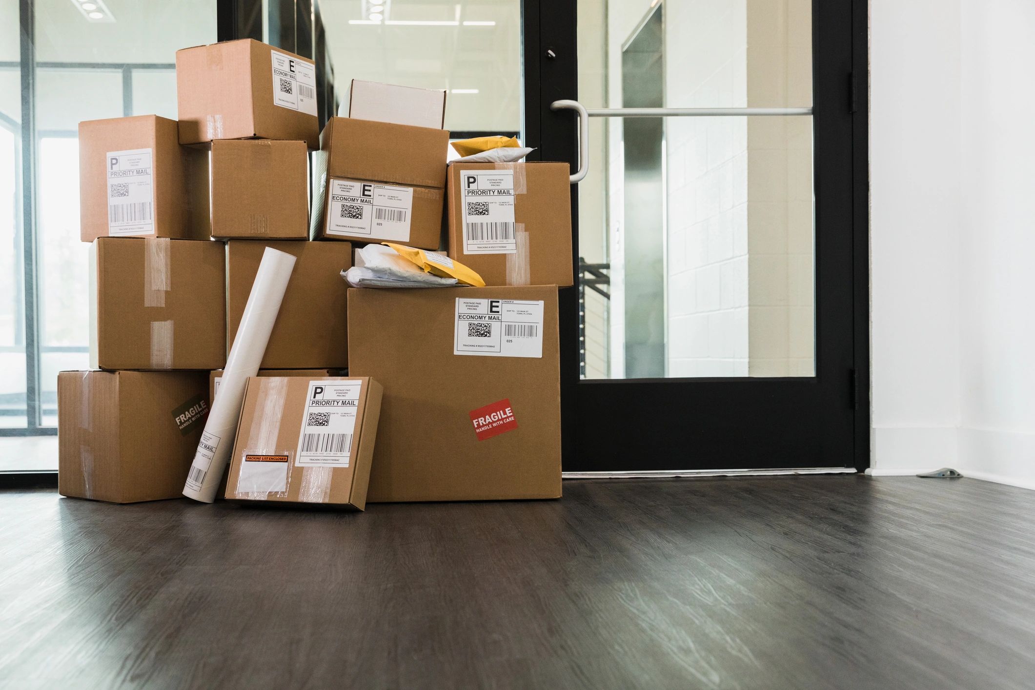 Packages ready for delivery and returns support
